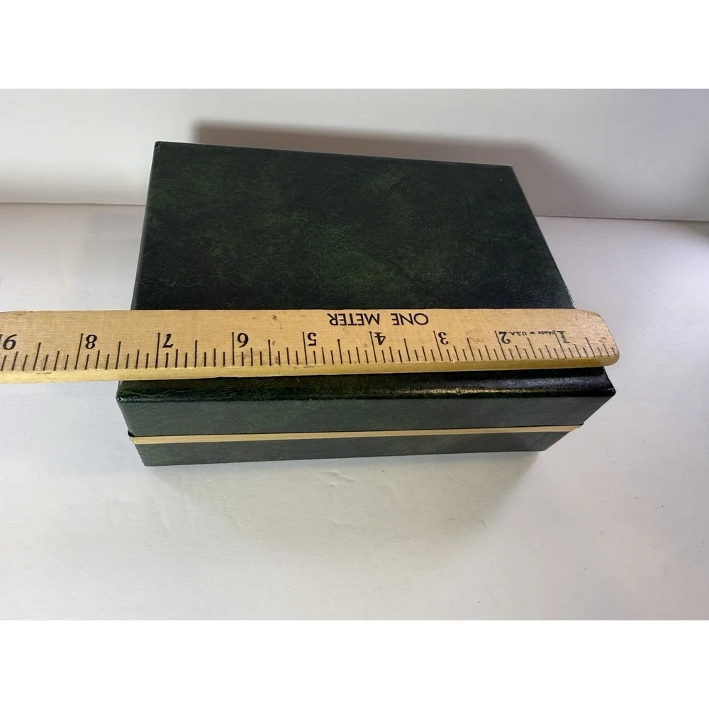 Vintage Country Club Golf Gift Box Empty Case with Polished Brass Metal Accent